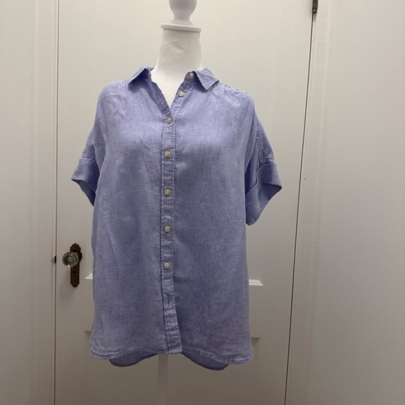 J Crew Captaine Linen Shirt S french blue Button Baird McNutt Women's BY693 - Picture 5 of 13